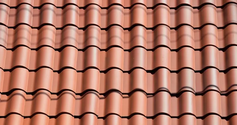 Glossy terracotta roof tiles
